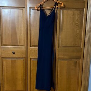 Macy's Navy Sleeveless V-Neck Maxi Dress with Strappy Back